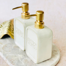 Load image into Gallery viewer, Set of 2 Ceramic Soap Dispensers – Ivory Bathroom & Kitchen Pumps