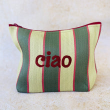 Load image into Gallery viewer, Ciao Cosmetic/Clutch Recycled Bag - Made in India - Coral and Brass