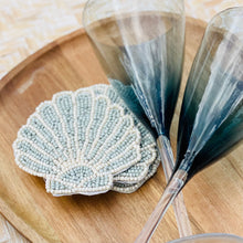 Load image into Gallery viewer, Venus Beaded Seafoam Shell Coasters - Set of 4