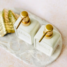 Load image into Gallery viewer, Set of 2 Ceramic Soap Dispensers – Ivory Bathroom & Kitchen Pumps