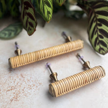 Load image into Gallery viewer, Haven Rattan Handle - Brass Trim - Coral and Brass