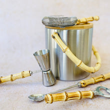 Load image into Gallery viewer, Ice Bucket Set with Bar Tools – Stainless Steel & Bamboo Design