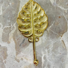 Load image into Gallery viewer, Large Monstera Leaf Hook - Brushed Gold - Coral and Brass