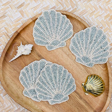Load image into Gallery viewer, Venus Beaded Seafoam Shell Coasters - Set of 4