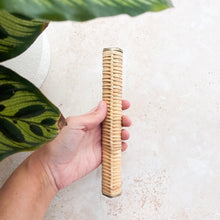 Load image into Gallery viewer, Haven Rattan Handle - Brass Trim - Coral and Brass
