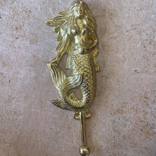 Load image into Gallery viewer, Large Mermaid Hook - Brushed Gold - Coral and Brass