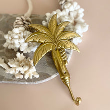 Load image into Gallery viewer, Large Banana Palm Hook - Gold - Coral and Brass