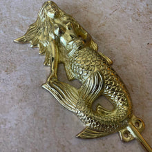 Load image into Gallery viewer, Large Mermaid Hook - Brushed Gold - Coral and Brass
