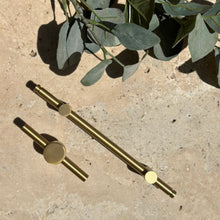 Load image into Gallery viewer, Lennox Handle - Satin Brass - Coral and Brass