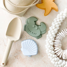 Load image into Gallery viewer, Sand and Sea Silicone Beach Bucket Set - Cream - Coral and Brass