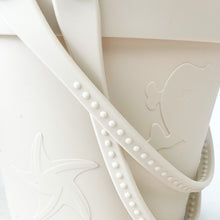 Load image into Gallery viewer, Sand and Sea Silicone Beach Bucket Set - Cream - Coral and Brass