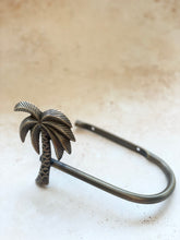 Load image into Gallery viewer, Palm Tree Curtain Pull Back - Antique Brass by CB - Coral and Brass