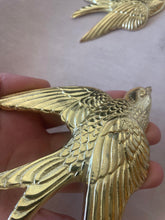 Load image into Gallery viewer, Gold Heirloom Brass Flying Swallow - Wall Decor (seconds)
