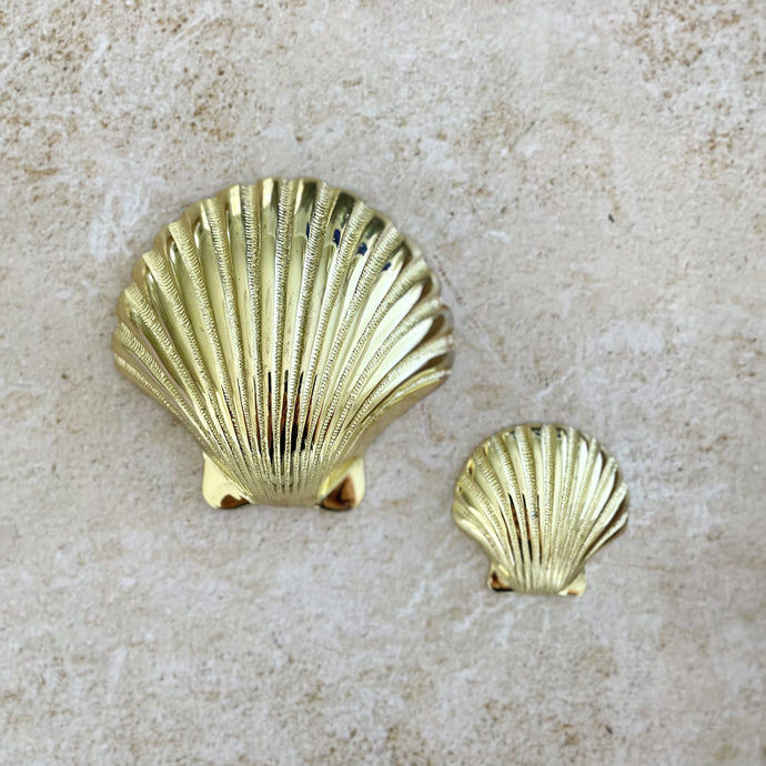 Gold Heirloom Brass Shells - Wall Decor - Coral and Brass