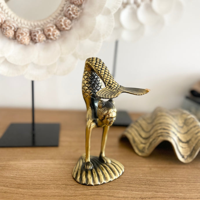 Vierra Brass Mermaid Statue - Coral and Brass