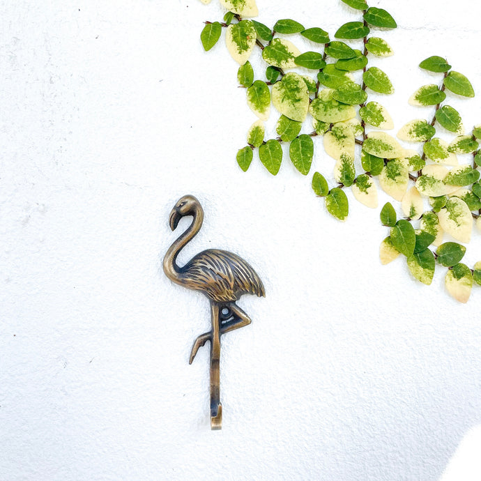 Flamingo Wall Hook - Brass - Coral and Brass