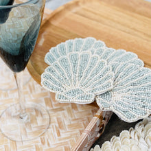 Load image into Gallery viewer, Venus Beaded Seafoam Shell Coasters - Set of 4
