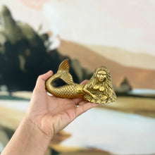 Load image into Gallery viewer, Seaerra - Brass Mermaid Tabletop Ornament - Coral and Brass
