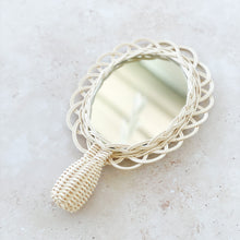 Load image into Gallery viewer, Rattan Petite Mirror - Coral and Brass
