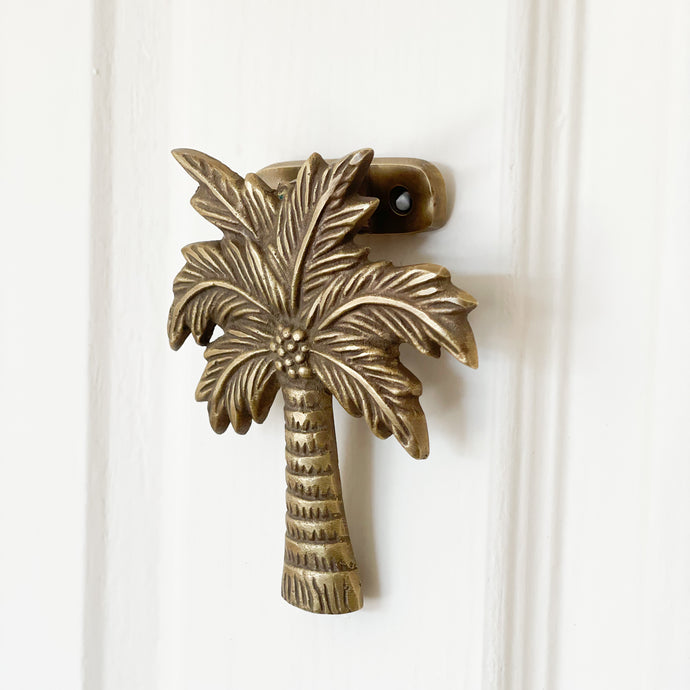 Coconut Palm Tree Door Knocker - Brass