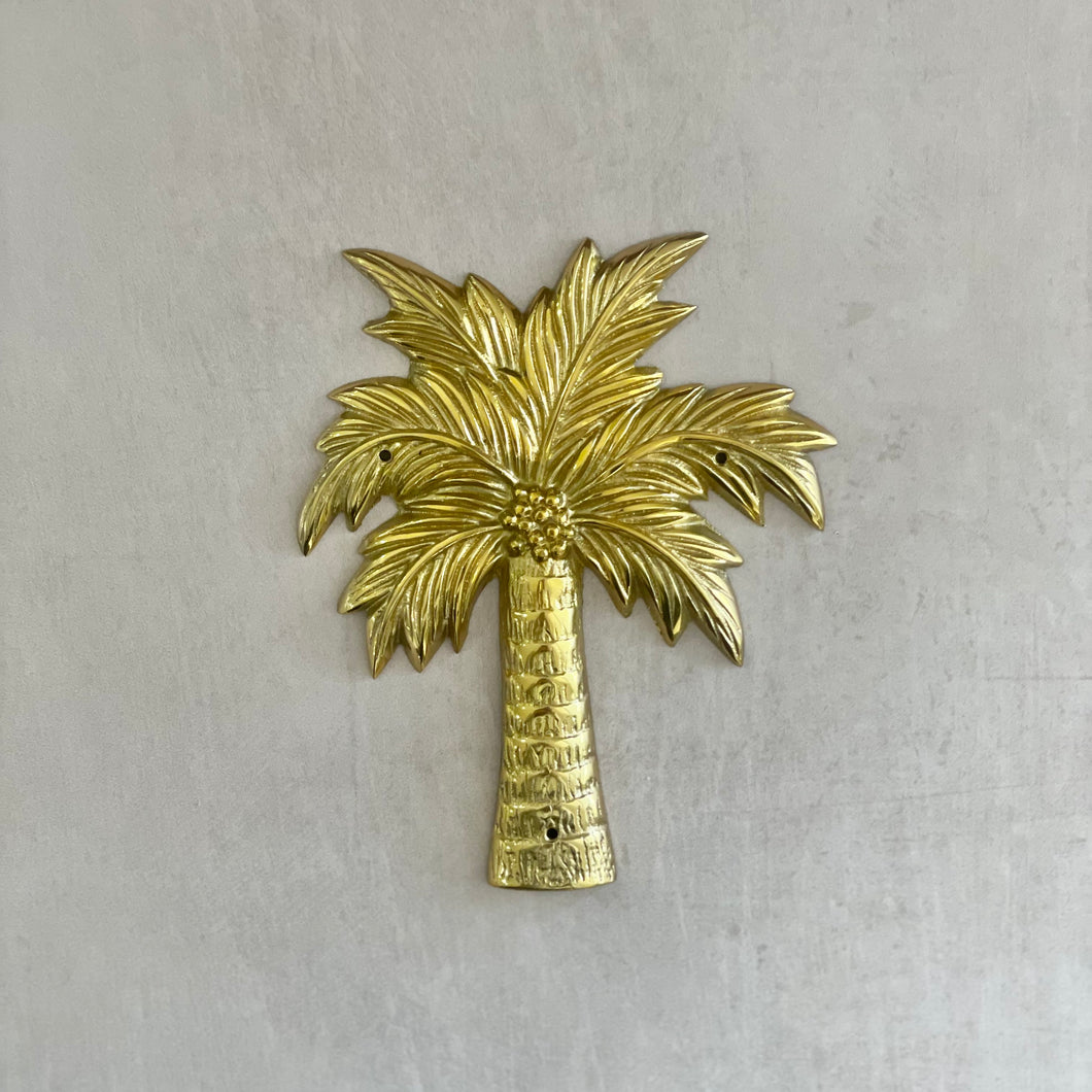 Palm Tree Plaque - Brushed Gold