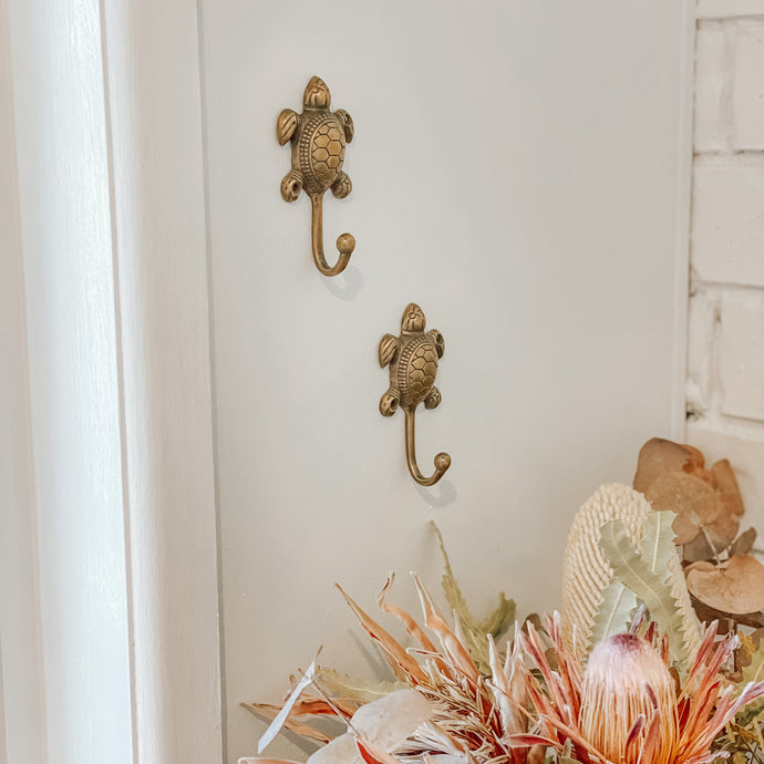 Small Turtle Hook - Brass