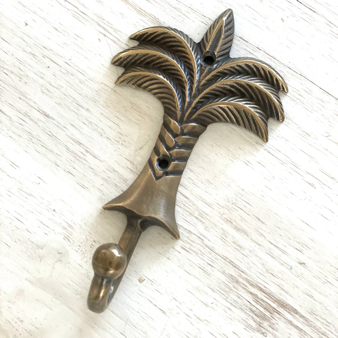 Medium Palm Tree Hook - Brass