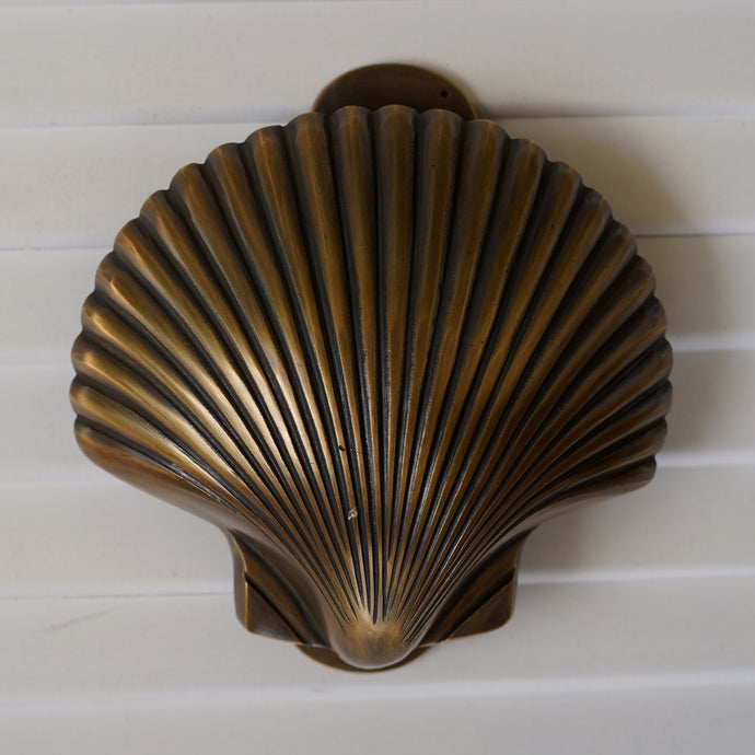 Mermaid Shell Door Knocker - Brass