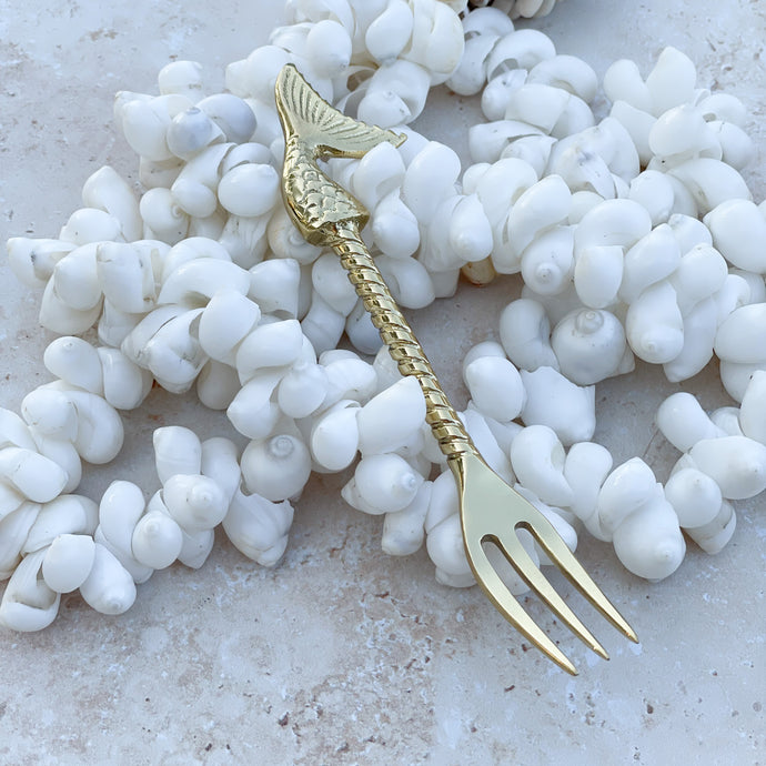 Mermaid Tail Cake Fork - Brushed Gold