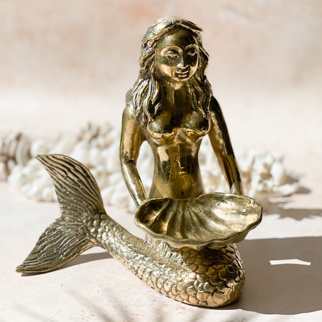 Mermaid Trinket Holder - Brushed Gold