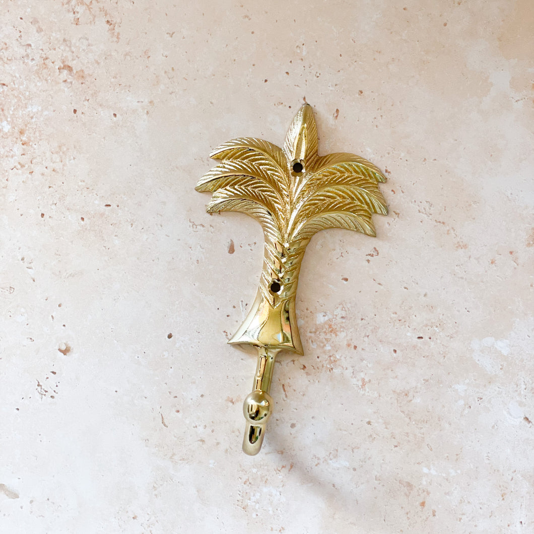 Medium Palm Tree Hook - Brushed Gold