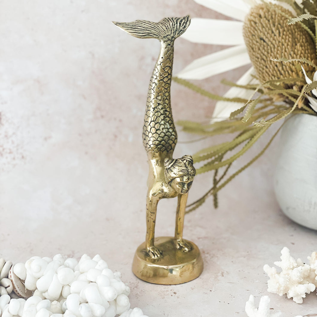 Tails-Up Tabletop Mermaid - Brushed Gold