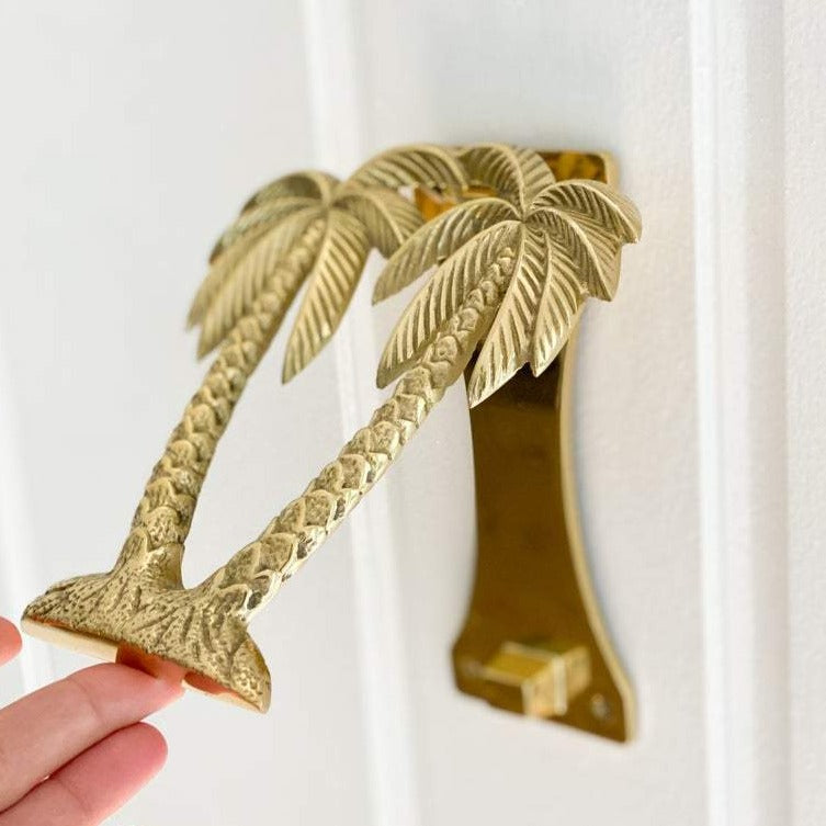 Twin Palms Door Knocker - Brushed Gold