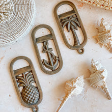 Load image into Gallery viewer, Keychain Palm Tree Brass Bottle Openers - Brass
