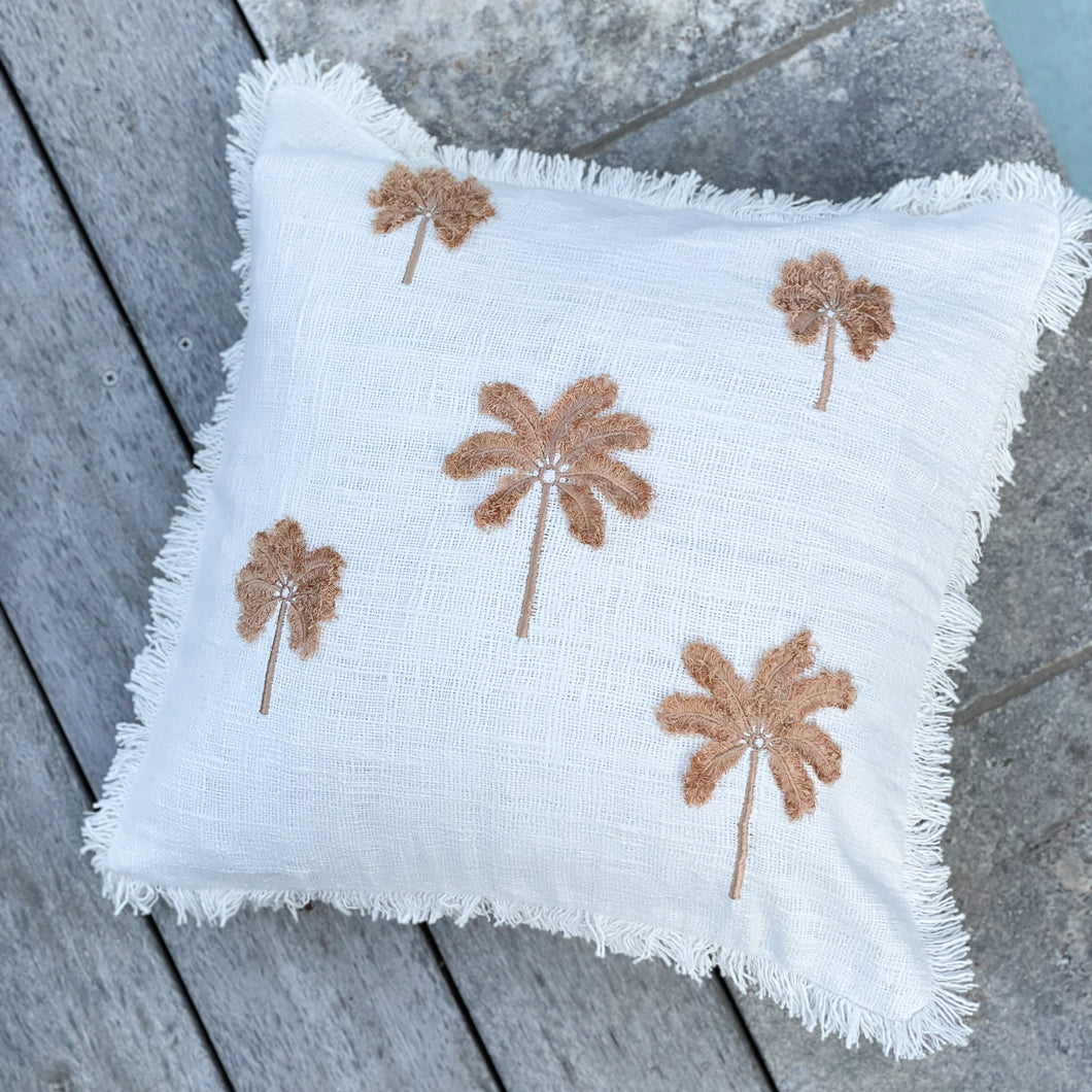 Embroidered Palms Cushion
