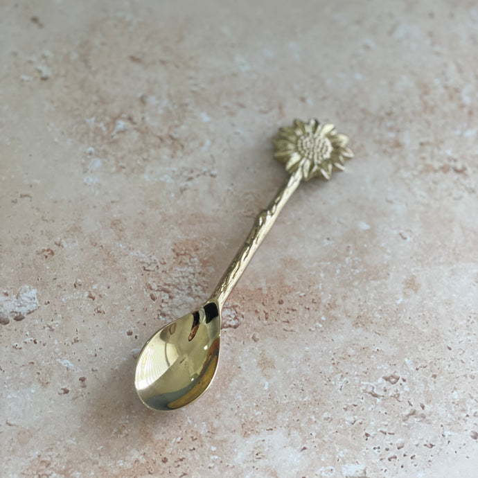 Sunflower Teaspoon - Brushed Gold