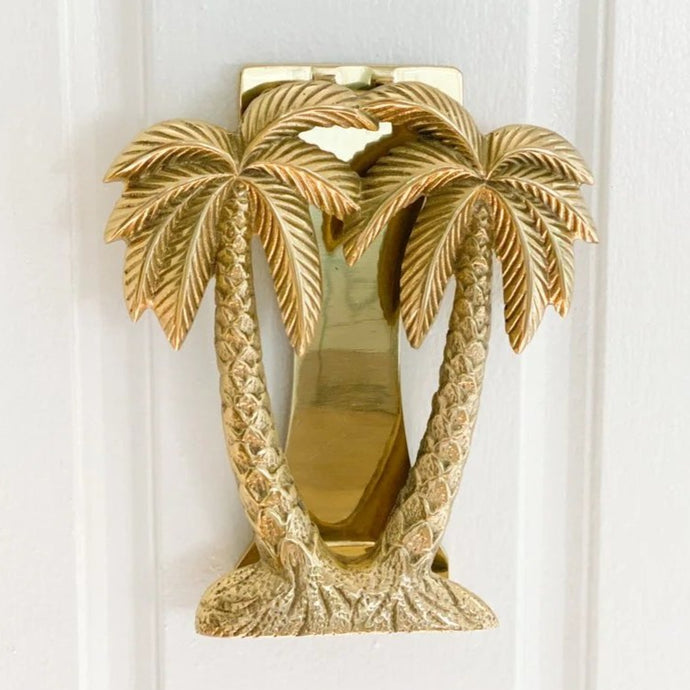 Twin Palms Door Knocker - Brushed Gold
