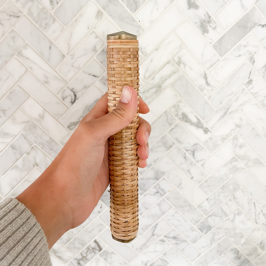Sunny Rattan Handle - Brass