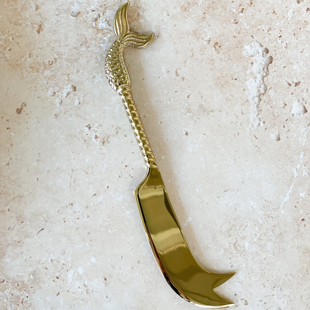 Mermaid Tail Cheese Knife - Brushed Gold