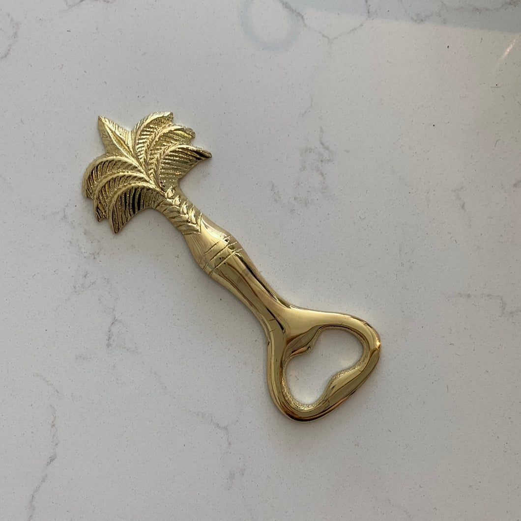 Classic Palm Tree Bottle Opener - Brass